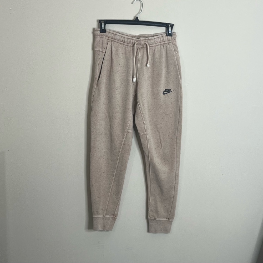 Nike Sportswear Club Fleece Beige Heathered Joggers Sweatpants Small S Logo